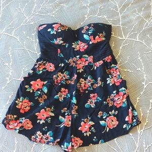 XHILARATION Floral Strapless Romper